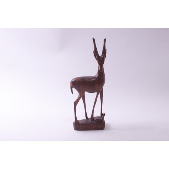 Gazelle, Mother and Baby, Sculpture, Wooden, Contemporary, Art, ~ 250809-WH 439 - Picture 1 of 4